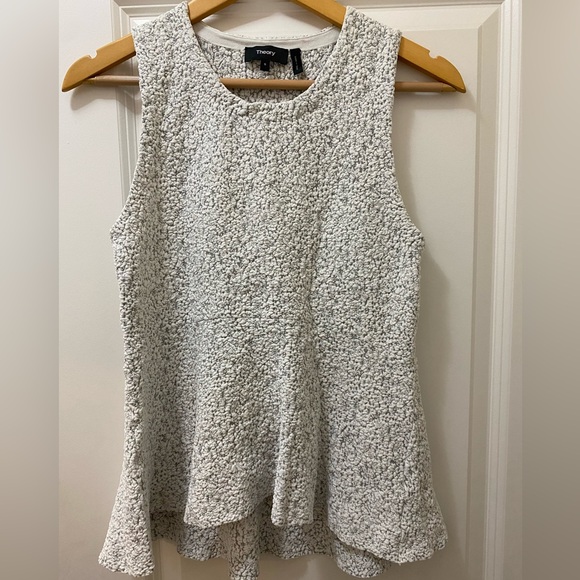 THEORY Textured Puckered Sleeveless Stretch Top - Picture 1 of 5